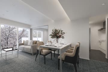 上用賀パーク・マンション 4階｜春には「上用賀公園」の桜の借景し、季節折々の自然を堪能できる住戸。南向きで陽当たり・眺望良好
