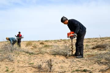 クブチ砂漠で緑化プロジェクト本格化　中国内モンゴル自治区