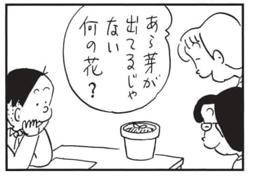 朝イチ更新！4コマ漫画『かりあげクン』かわいい緑色の芽の正体