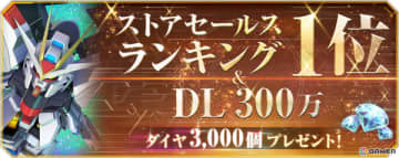 「SDガンダム ジージェネレーション エターナル」全世界でのダウンロード数が300万件を突破！ストアセールスランキング1位も達成