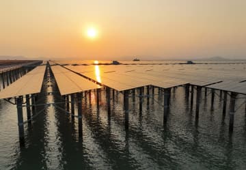 中国初、強風海域の洋上太陽光発電所が全容量の送電網接続完了
