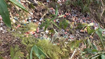 「憤りというよりは信じられない」山林にビールの空き缶約3000本を不法投棄した疑いで中村光夫容疑者（65）逮捕　石川・金沢市