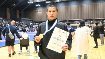 ＜レスリング＞【2025年JOC杯特集】ジャンプ～がぶり返しで劇的な逆転勝ち！…U17男子フリースタイル55kg級・小此木仁之祐（宮崎・櫻美学園高）