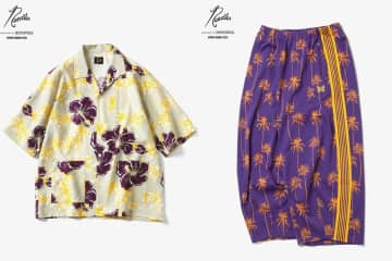 ニードルズ“ハイビスカス”プリントの開襟シャツ＆ヤシの木柄トラックパンツ、直営店限定で