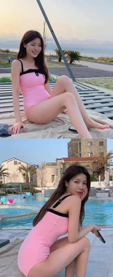 【写真】北朝鮮生まれの脱北女優カン・ナラ、”韓国のハワイ”で開放的に！ピンク水着を堂々披露