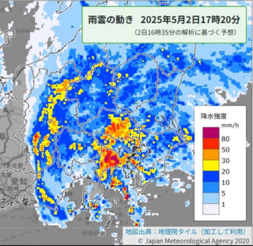 【速報】埼玉南部、北部に大雨、洪水注意報　埼玉全域で落雷、突風、降ひょうに警戒