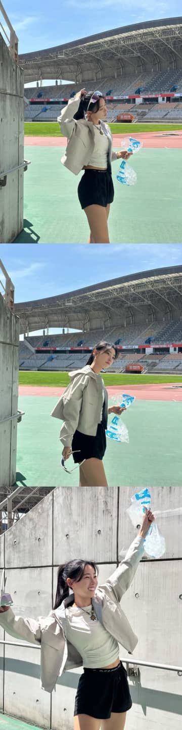 短パンから伸びる美脚に釘付け…aespa・カリナ“そっくり”韓国陸上選手が練習後SHOTを公開【PHOTO】