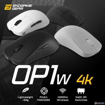 Endgame Gearより、最大4000Hzのポーリングレートに対応したゲーミングマウス「OP1w 4K」が発売！小型ながらもあらゆる手の大きさに対応