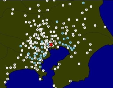 【速報】最大震度2の地震　震源は東京都23区　M4．1　千葉県は千葉市中央区などで震度2