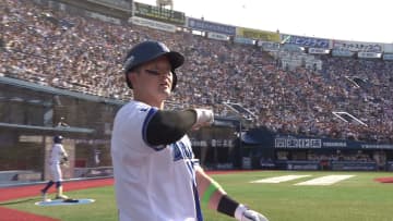 反撃ののろしへ…牧秀悟が第5号ソロ　巨人の2番手・中川皓太の2球目をレフトスタンド中段に運ぶ