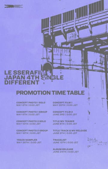 LE SSERAFIM、日本4thシングル『DIFFERENT』プロモーションタイムテーブルを公開