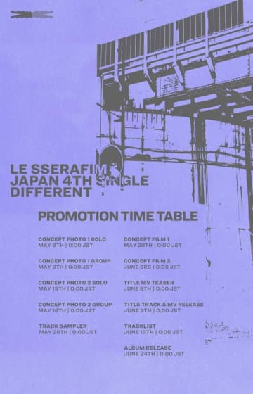 LE SSERAFIM、日本4thシングル「DIFFERENT」プロモーションタイムテーブル公開