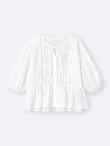 【GUの白】が上品で高見え！ 40・50代に似合う♡「レースブラウス」