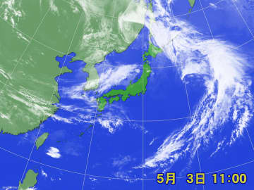日中は概ね晴れるが、所々で雨