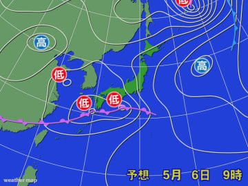 GW最終日　局地的な激しい雷雨に注意