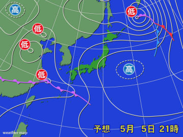 あすはほぼ全国的に雨