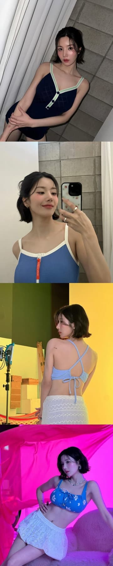 “ずぶ濡れフェス”衣装に続く肌見せ！クォン・ウンビ、スイムウェア姿で披露したボリューム感「昇天」【PHOTO】