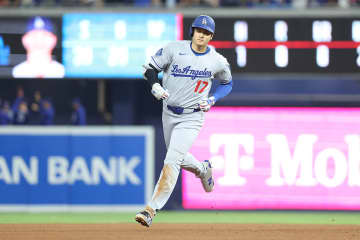 ドジャース、快勝で敵地カード白星発進　大谷翔平が今季最速190キロの9号弾＆5年連続2桁盗塁　金慧成が初物尽くしの活躍