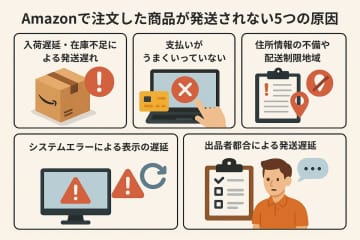 【2025年最新】Amazonで商品が発送されない5つの原因と即効解決法 &amp;#124; 問い合わせ手順も解説