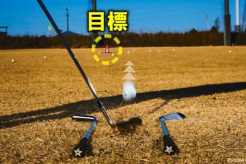 ウェッジのフルショットで左に引っかけていませんか？　練習では目標の少し右に飛ばそう