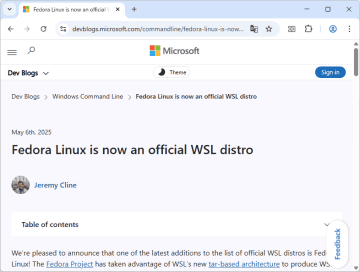 「Fedora Linux」が「Windows Subsystem for Linux」（WSL）に公式対応／『wsl --install FedoraLinux-42』で簡単にインストール可能