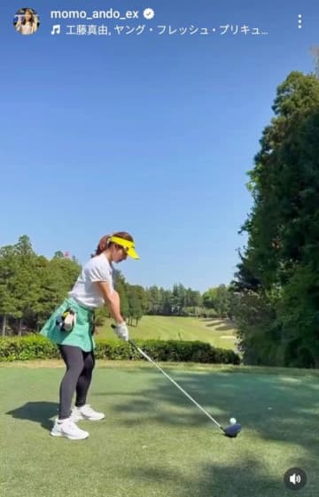 女子アナの安藤萌々が「78」のラウンド再び ベストスコア更新も間近!?「ちゃんとトレーニングしよっと」