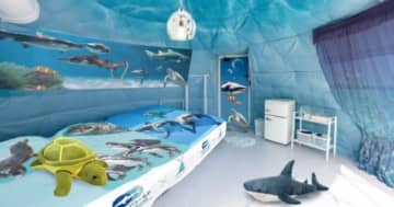 アクアワールド大洗とコラボ 海沿いグランピングでコラボルームが登場