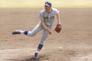 p【準硬式野球】 延長タイブレークにもつれる激闘も両者踏ん張り決着つかず引き分けに ／東京六大学春季リーグ戦　早大１回戦　＠府中市民球場/p