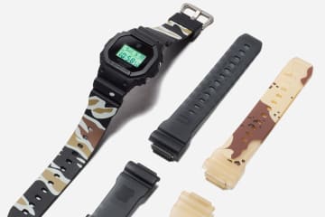 アンディフィーテッド×G-SHOCK“付け替えバンド”腕時計、カモ柄やマットブラックでアレンジ