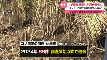 コメ農家の倒産や休廃業が過去最多に