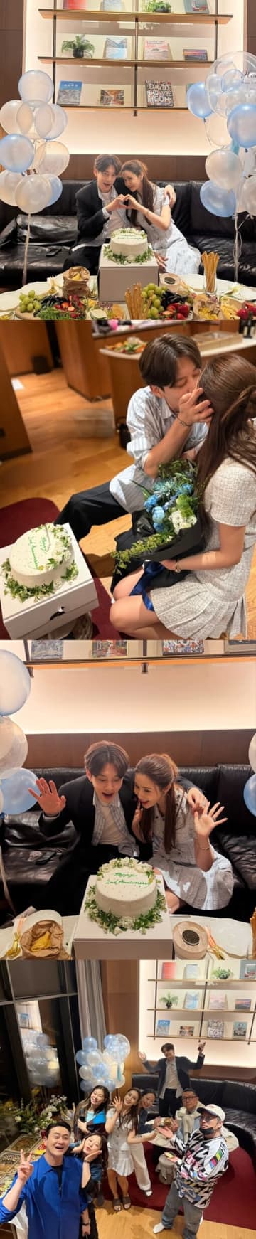 交際8年でゴールインの韓国“美男美女”夫婦、友人20人の前で熱々キス！結婚2周年の豪華パーティSHOTが話題【PHOTO】