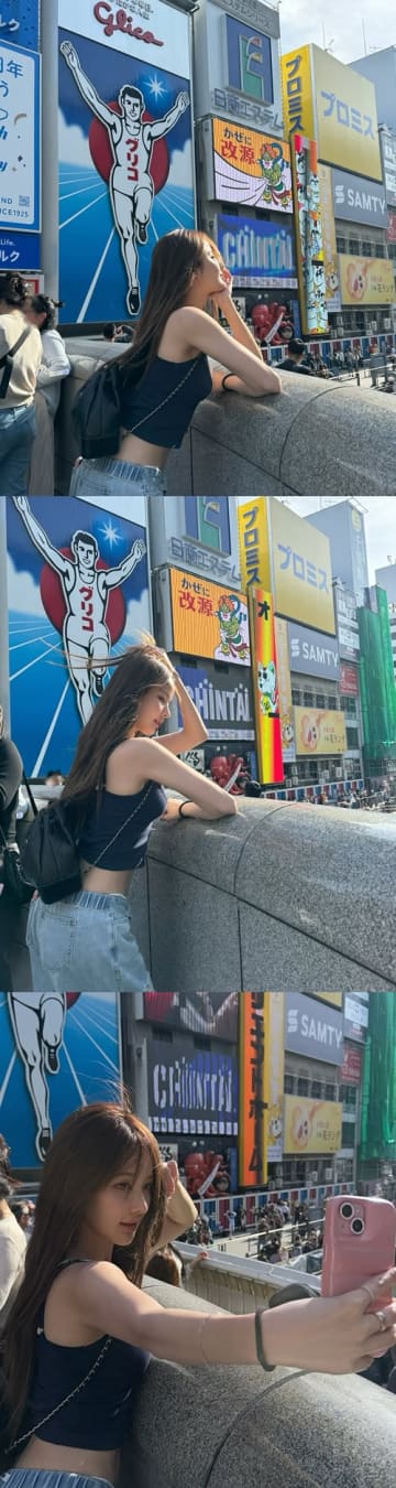 「大阪に女神がぁ」KISS OF LIFE・ベル、日本で“美の無双”！グリコ前ショットにファン悶絶【PHOTO】
