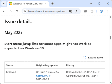 Windows 10の［スタート］画面に問題、アプリの右クリックでジャンプリストが現れない／2025年2月のプレビューパッチ「KB5052077」以降で