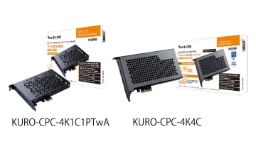 玄人志向、HDMIキャプチャーボードを2機種発売。ゲーム配信向け「KURO-CPC-4K1C1PTwA」、HDMIx4独立入力「KURO-CPC-4K4C」