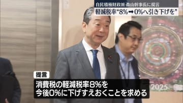 軽減税率“8%→0%へ引き下げを”　自民積極財政派、森山幹事長に提言