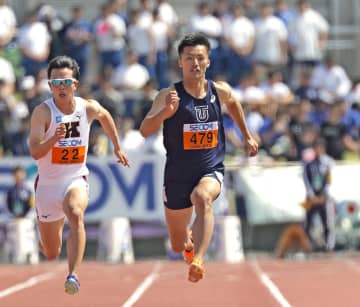 柳田、100m全体3位で準決へ　関東学生陸上第1日