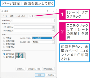 【Excel Q&A】セルに挿入したコメントも印刷したい