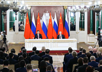 習近平主席、プーチン大統領と共同記者会見