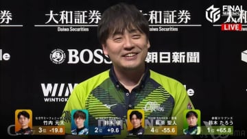 混戦の優勝争いもゼウスは勝負を楽しんでいる！鈴木たろう、終盤逆転の親満貫ツモ 仲間のラスを即挽回で満面の笑み／麻雀・Mリーグ