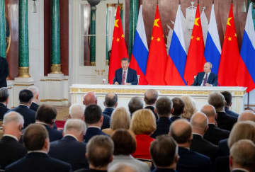 習近平主席、プーチン大統領と共同記者会見