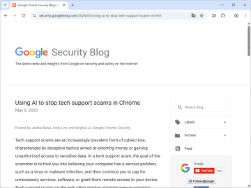 「Google Chrome 137」はローカルの「Gemini Nano」でサポート詐欺を検知可能に／「セーフ ブラウジング」と連携してユーザーを保護
