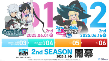 「異世界∞異世界」2ndシーズンが6月1日開幕！「ダンまちV」、「スライム倒して300年 そのに」が登場