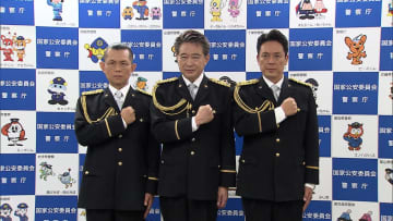 「日頃は崖あたりで犯人を追い詰めています」船越英一郎さん（64）・的場浩司さん（56）・山田純大さん（52）が警察庁の「特別防犯支援官」に選出