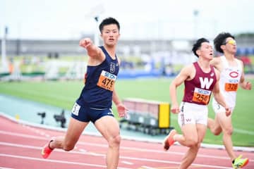 陸上男子100mで9秒95！　追い風参考＋4.5mながら柳田大輝が日本記録と同タイム「120％出せるように」、9秒台連発に「うおぉおお！」会場どよめく【関東インカレ】