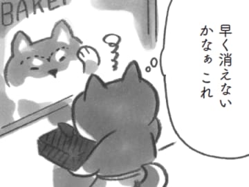 おでこに眉毛が…。「早く消えないかなぁ、これ」【柴犬食堂#18】