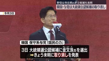 韓国大統領選、与党「国民の力」金文洙・前雇用労働相の公認候補を取り消し