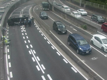 【国道48号】仙台西道路 仲の瀬橋ランプ付近で横転事故 一部通行止め解除（11日15:15現在）
