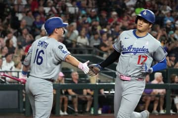 大谷翔平、母の日に今季最長9戦連続安打で大勝に貢献　マルチで打率.308…ド軍は首位奪回