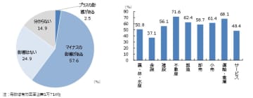 金利上昇に関する企業の影響度調査　借入金利の上昇、企業の57.6％が「マイナスの影響」