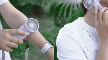 風とプレート、ダブルで涼む？ 冷却プレート搭載の「SUPWELLハンディ扇風機」
